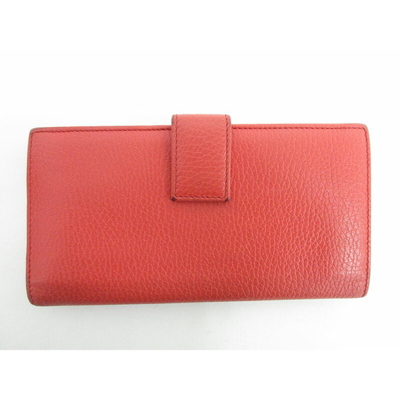 Gucci Double Hook Long Wallet Red Leather - Picture 2 of 13